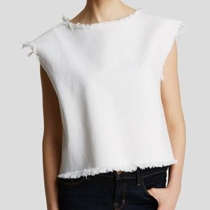 Marc Jacobs Denim Frayed Sleeveless Top Sz M 4-8